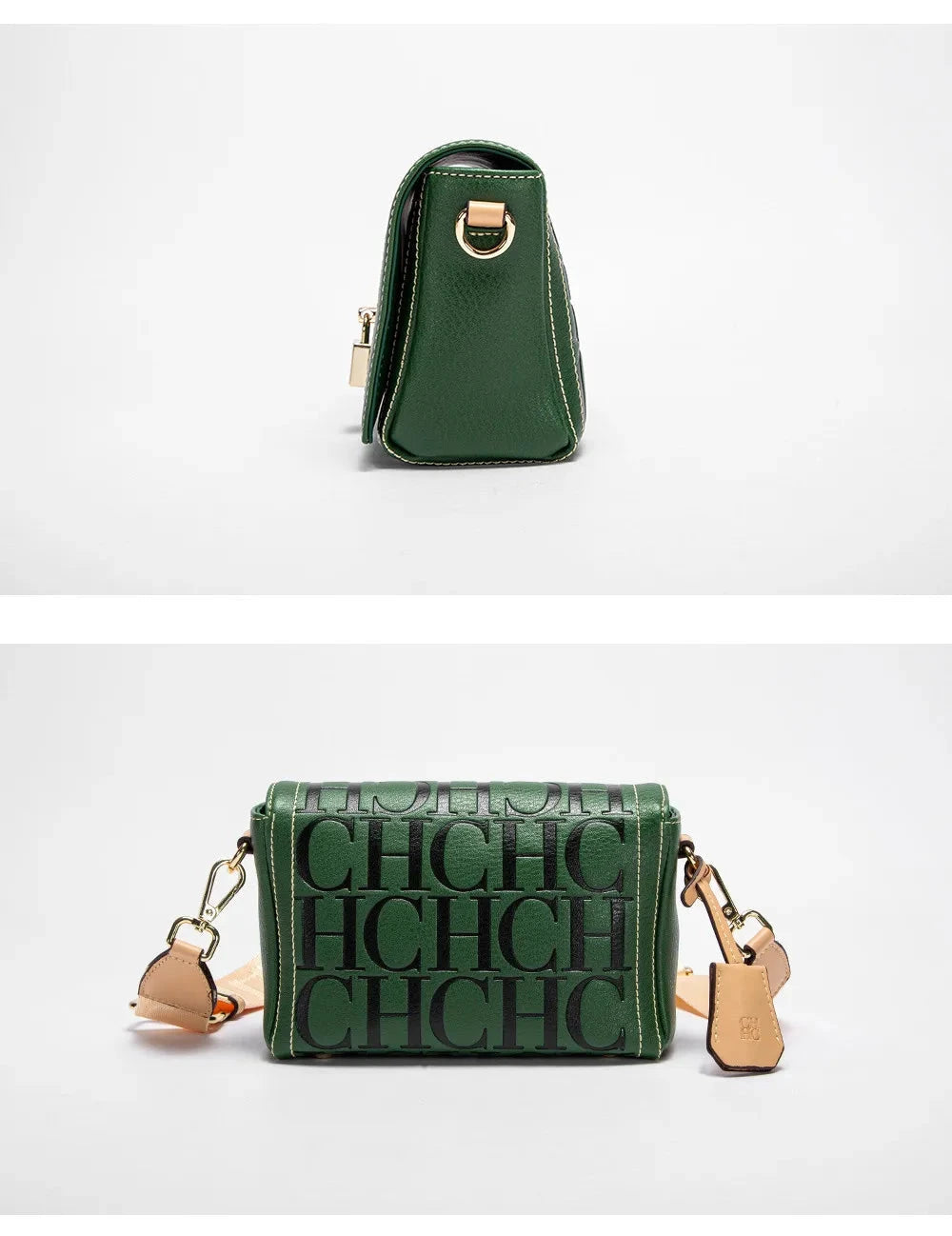 Fashion Design Model Metal Accessories Buckle Women's Shoulder Bag Luxury Brand 2025 Fashion Solid Colour Printed Head Bag