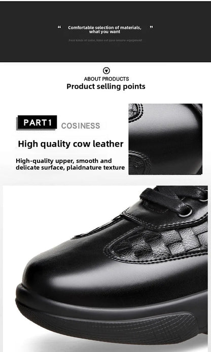 Men's Shoes Original Casual Leather Men Training Wear Resistant Sneakers Outdoor Male Treking Footwear Breathable Lace-up Shoes