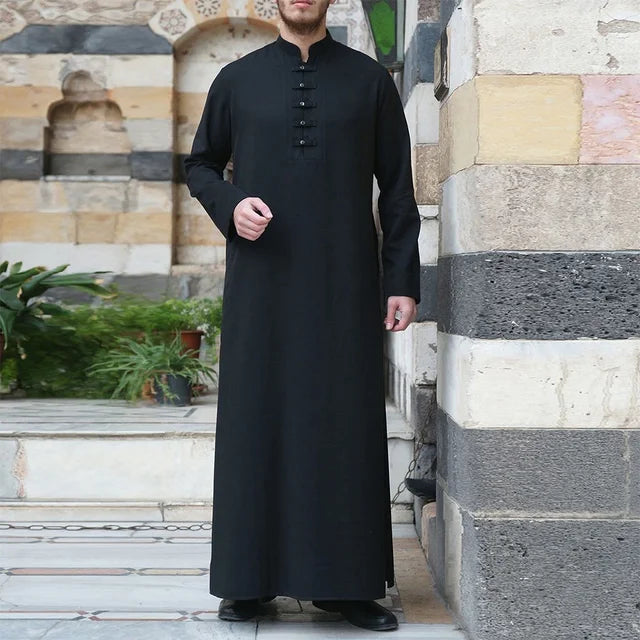 Islamic Clothing For Men Muslim Dress jubba thobe Saudi Arabia Kaftan Middle East  Abaya Man Button casual Muslim Men Clothing