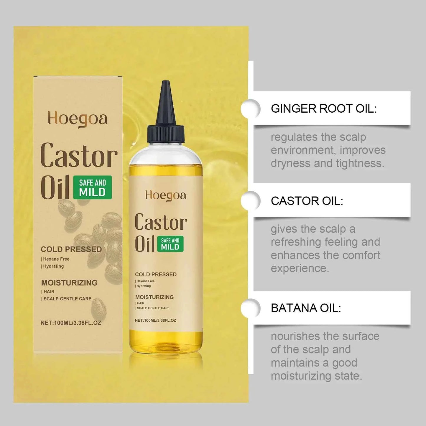 Hair Booster Castor Oil Hair Essence Treatment Improve Androgenetic Alopecia Scalp Treatment Serum Strengthen Hair Roots