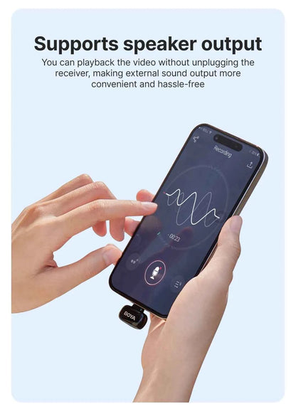 BOYA BOYA Mini Wireless Lavalier Microphone for iPhone 15/16 Android Phone USB-C Devices for Live Streaming Video Recording Vlog
