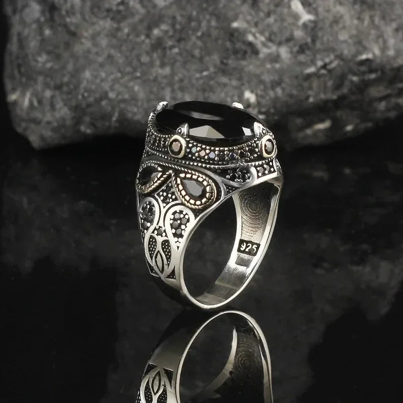 New Creative Cat's Eye Alloy Casting Rings for Men Europe and America Gothic Rock All-around Eyeball Simple Jewelry Accessories