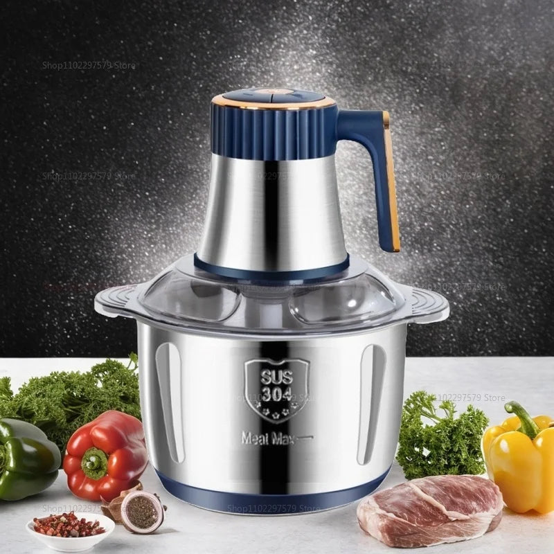 Electric Meat Grinder 304 Stainless Steel Food Processor Multifunctional Meat Vegetable Fruit Garlic Chopper Kitchen Appliances - AMULET RING STORE
