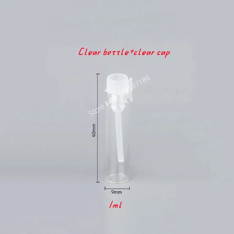 Glass Dropper Bottle Transparent Mini 1ml 2ml Stick Essential Oil with Inner Stopper Sample Trial Use Perfume Sub Bottles Empty - AMULET RING STORE
