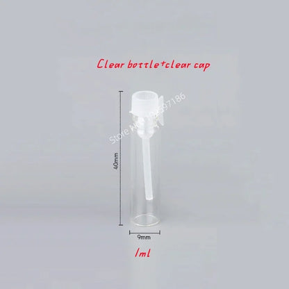 Glass Dropper Bottle Transparent Mini 1ml 2ml Stick Essential Oil with Inner Stopper Sample Trial Use Perfume Sub Bottles Empty - AMULET RING STORE