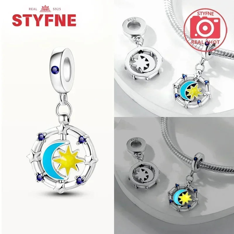 S925 Silver Glow-in-the-dark Firefly Charm Pendant Fit Original Charms Bracelet Gift Beads for Women Diy Fine Jewelry Gifts - AMULET RING STORE