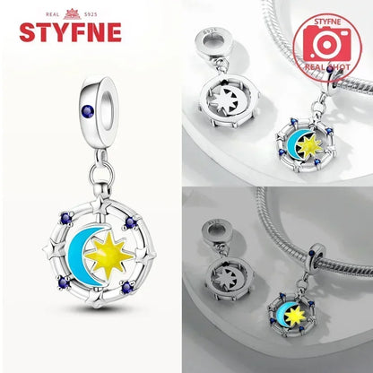 S925 Silver Glow-in-the-dark Firefly Charm Pendant Fit Original Charms Bracelet Gift Beads for Women Diy Fine Jewelry Gifts - AMULET RING STORE