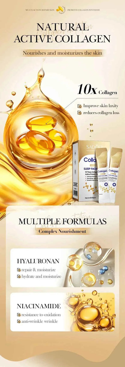 Collagen Sleeping Facial Masks Face skincare Moisturizing Brightening Firming Hydrating Face Mask Facial Skin Care 3/10/20/30pcs