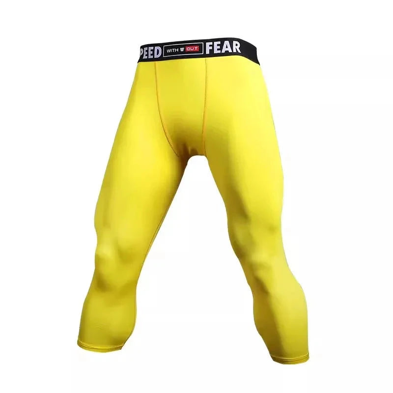 Men Kid Boy Girl GYM Capri Running Tight Pants Basketball Football Soccer Exercise Sport 3/4 Cropped Kneelet Leggings Shorts 714