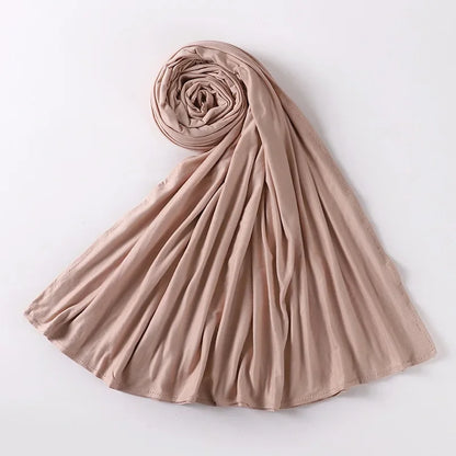 Newest Milk Silk Jersey Hijabs for Women Soft Warm Muslim Woman Turban Hoofddoek Headscarf Good Stitch Stretch Jesey HIjab Scarf - AMULET RING STORE
