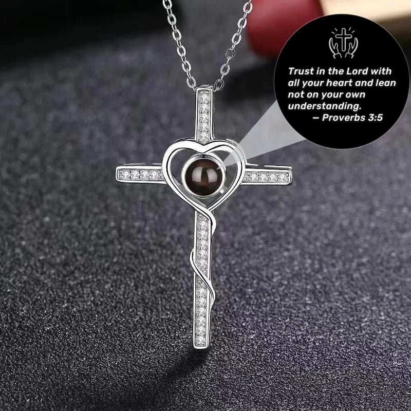 Fashion Projection Necklace Jewelry Personalized Photo Custom Cross Pendant Suitable For Male And Female Couples To Give Gifts - AMULET RING STORE