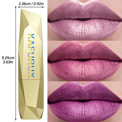 21Colors Bold & Intense Glitter Shiny Metallic Lipstick Pearlescent Lip Tint,Long Lasting Lip Senior Matte Lip Makeup Gifts for - AMULET RING STORE