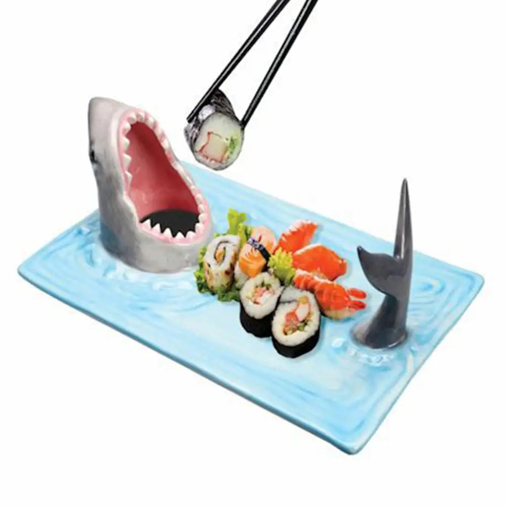 Unique Shark Shape Plate Funny Decorative Ceramic Sushi Plates For Dessert,Cheese Snacks,fruits,vegetable Home Decor Access J6A1 - AMULET RING STORE