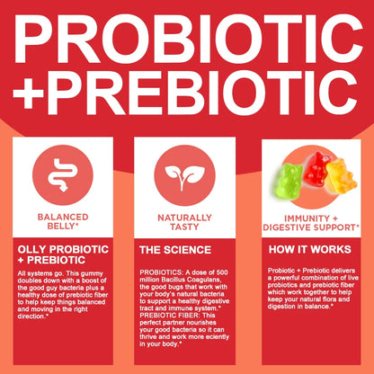 Probiotic + Prebiotic Gummies - Promote Digestive Health and Relieve Bloating - AMULET RING STORE