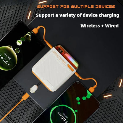 10000mAh Wireless Power Bank with Stand USB C Cable PD20W Fast Charging Magnetic External Spare Battery for IPhone Samsung Xiaom - AMULET RING STORE