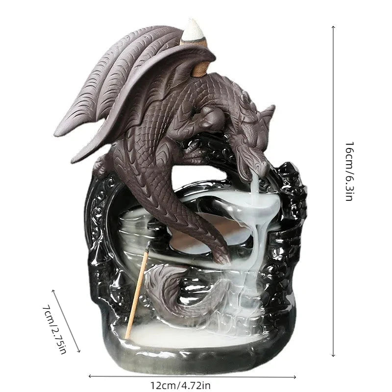 Dragon Backflow Incense holder - holder for home decor, aromatherapy, air purification, fragrance-free - AMULET RING STORE