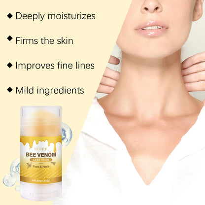 EELHOE Bee Venom Brightening Face and Neck Cream Stick Moisturizing Facial Skin Firming Rejuvenation Neck Lift Stick Cream 40g