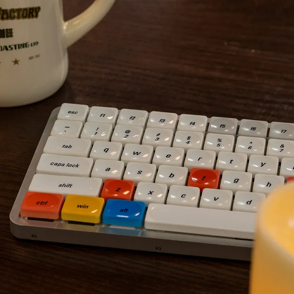 LCK Time Theme Keycaps Set PBT Custom Mondrian Keyboard Cap Low Profile Original Office Gaming KeyCap for Mechanical Keyboard