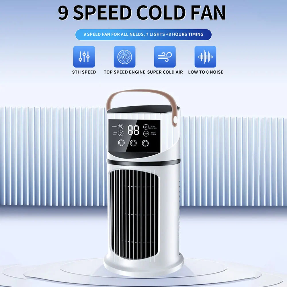 Water Cooling Fan Air Conditioner Adjustable Speeds Timer Personal Fan Air Cooler With Humidifier for Bedroom Living Room Office