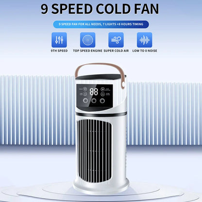Water Cooling Fan Air Conditioner Adjustable Speeds Timer Personal Fan Air Cooler With Humidifier for Bedroom Living Room Office