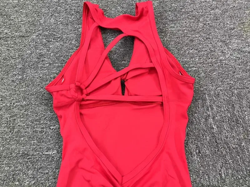 Seamless Yoga Jumpsuits Sports Fitness One-Piece Yoga Sleeveless Workout Clothes Running Sportswear Tight Training Tracksuits