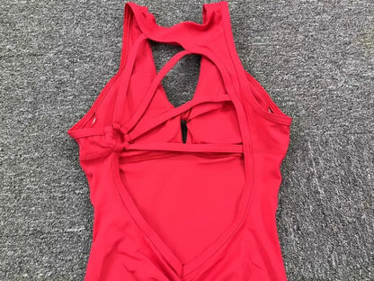 Seamless Yoga Jumpsuits Sports Fitness One-Piece Yoga Sleeveless Workout Clothes Running Sportswear Tight Training Tracksuits