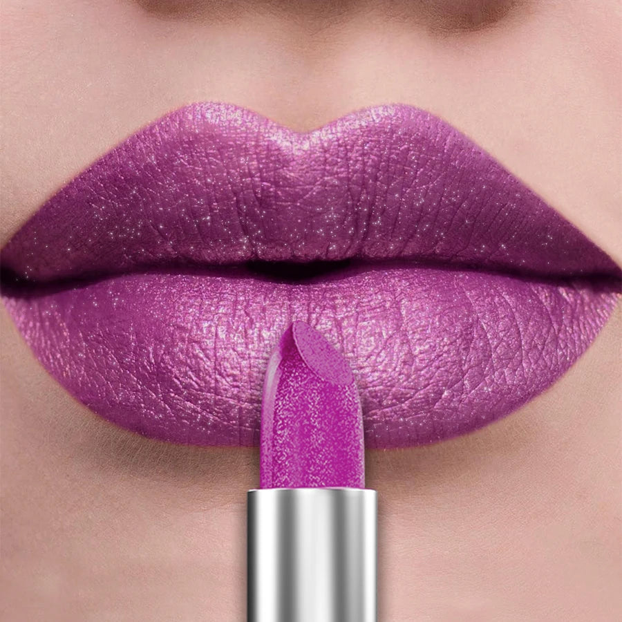 21Colors Bold & Intense Glitter Shiny Metallic Lipstick Pearlescent Lip Tint,Long Lasting Lip Senior Matte Lip Makeup Gifts for - AMULET RING STORE