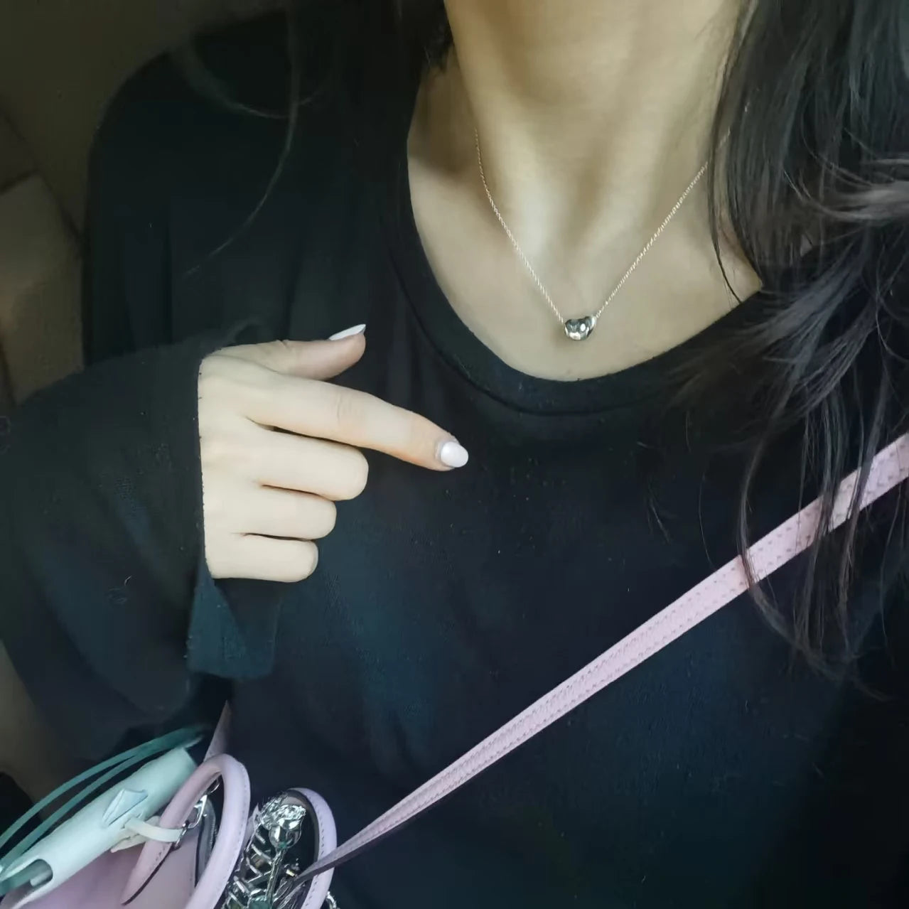 925 Sterling Silver Pea Necklace, Simple Delicate Chain Accessory, Suitable for Women's Everyday Casual Wear