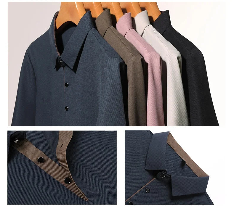 Fashionable Classic Men's Summer New Golf Collar Business Leisure Style Luxury Brand Letter Printed High end Leisure T-shirt