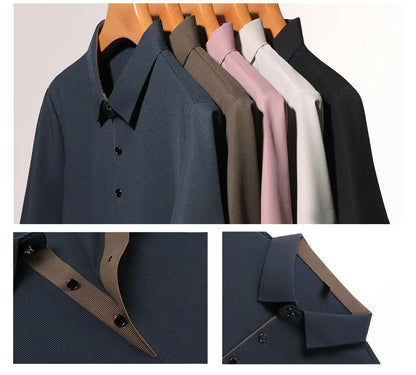 Fashionable Classic Men's Summer New Golf Collar Business Leisure Style Luxury Brand Letter Printed High end Leisure T-shirt