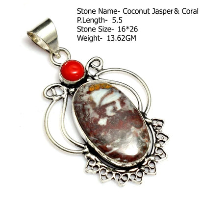 Genuine Labradorite Rutile Topaz Lapis Jasper  Pendant