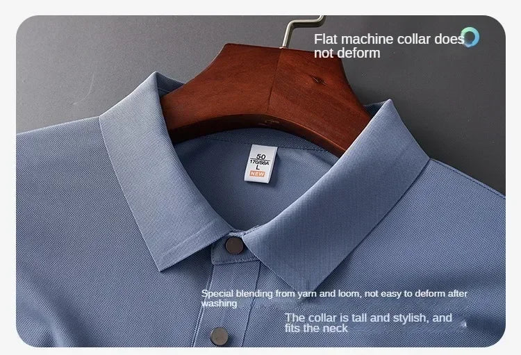 Ice Silk Polo Shirt Short Sleeved Letter Printing T-shirt New 2024 Summer Men's Clothing High-grade  Shirts