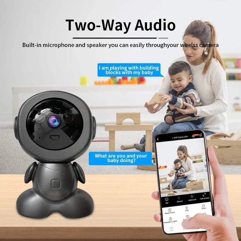 8MP Wifi Security Camera Indoor HD Baby Monitor Smart Home Surveillance Robot PTZ Camera Auto Tracking Night Vision Pet Monitor - AMULET RING STORE