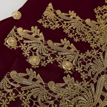 2025 New Medieval Vintage Prince Lace Suits for Men and Women, Halloween Performance Cosplay Three Piece Set(Blazer+Vest+Pants)