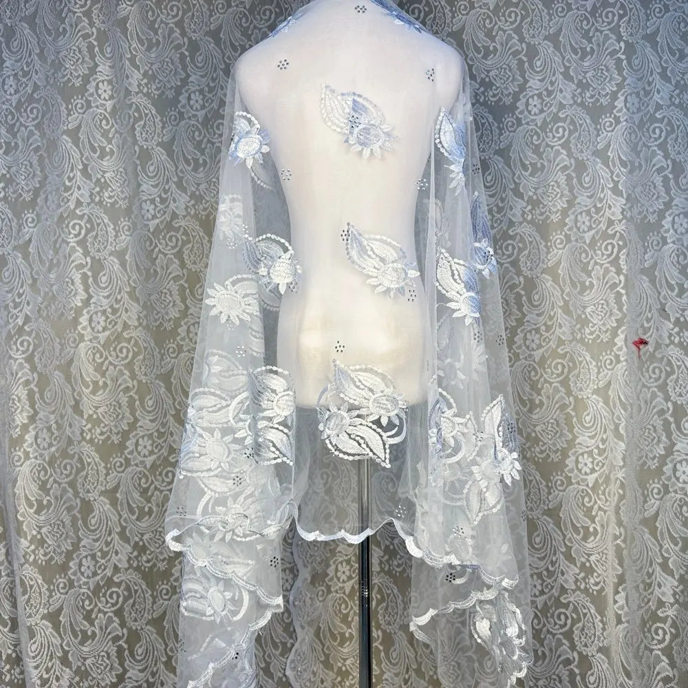 on sale 2025 New African Net Hijab Scarf For Muslim Women African Dubai Islam Headscarf Embroidery Shawls voile - AMULET RING STORE