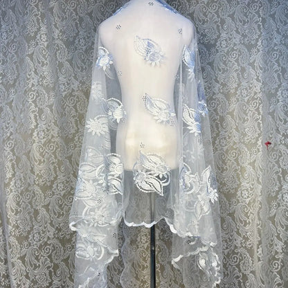 on sale 2025 New African Net Hijab Scarf For Muslim Women African Dubai Islam Headscarf Embroidery Shawls voile - AMULET RING STORE