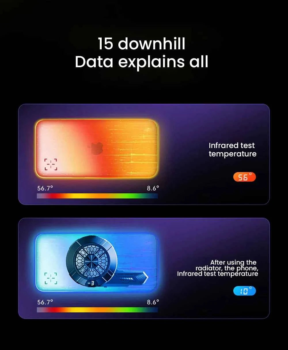 Mobile Phone Semiconductor Cooler "6"Shaped Semiconductor Cooling Fan Radiator for IOS Android SL33 Back-clip Magnetic Heat Sink