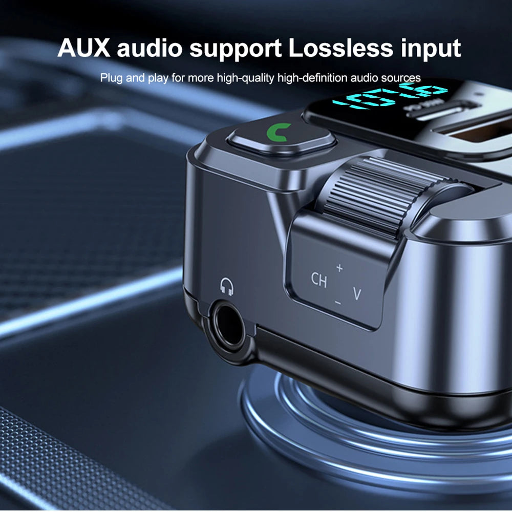Car Bluetooth Receiver USB U Disk Read PD20w Fast Charging Digital Display Car Mobile Phone Adapter FM Transmiter For Cellphones - AMULET RING STORE