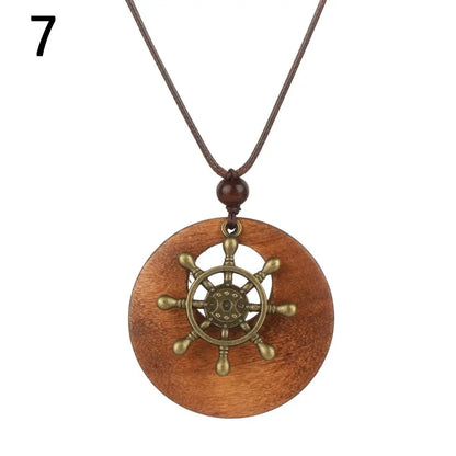 Fashion Long Sweater Pendant Chain Wooden Beaded Tassel Boho Bohemian Necklace Jewelry Nepal Wood Beads Pendant Necklace