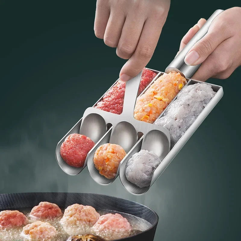 Meatball Maker Stainless Steel Meatball Mold for Easy Homemade Meatballs, Salad Balls, Sandwich Perfect for Family Cooking - AMULET RING STORE