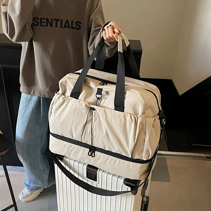 Large Capacity Women's Travel Bags Nylon Independent Shoe Warehouse Travel Tote Waterproof Waterproof For Women Fitness Yoga Bag