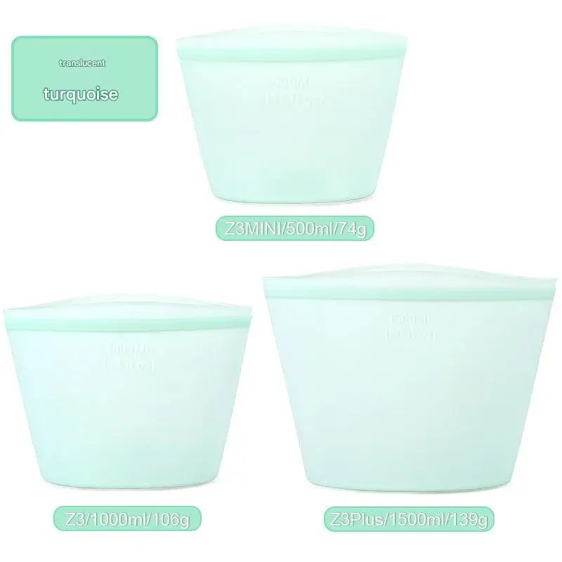 1/3/4Pcs/Pack Silicone Storage Bag,Reusable Food Grade Fresh-keeping Zipper Bags,BPA Free,Leakproof,Microwave&Dishwasher Safe - AMULET RING STORE