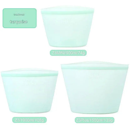1/3/4Pcs/Pack Silicone Storage Bag,Reusable Food Grade Fresh-keeping Zipper Bags,BPA Free,Leakproof,Microwave&Dishwasher Safe - AMULET RING STORE