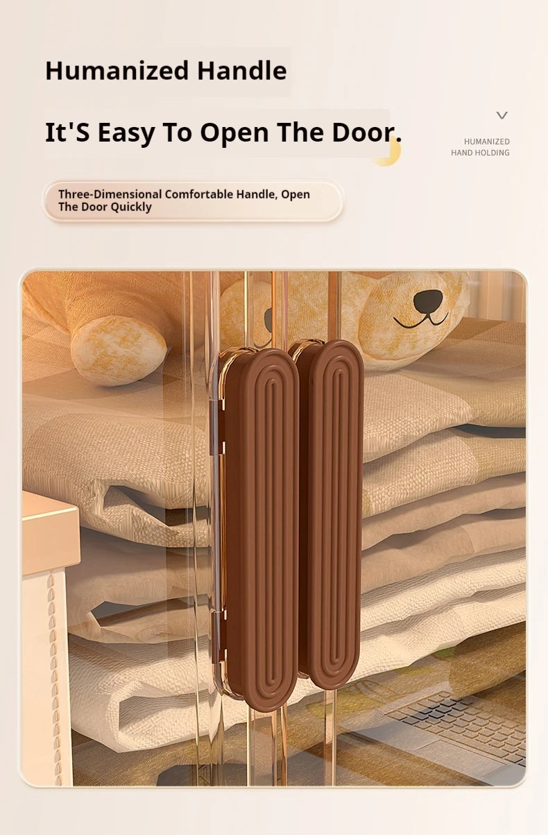 2025 Folding Living Room Cabinet Multifunction Closet Organizer With Wheel Stackable Sundries Large Capacity Storage Box Shelf - AMULET RING STORE