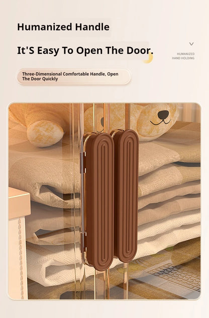 2025 Folding Living Room Cabinet Multifunction Closet Organizer With Wheel Stackable Sundries Large Capacity Storage Box Shelf - AMULET RING STORE