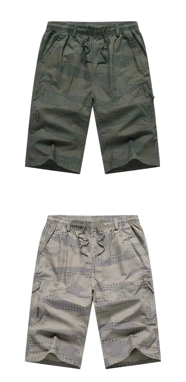 Classic Cargo Shorts Men Zipper Pocket Casual Knee Shorts Loose Straight Cotton Work Shorts Man Clothes