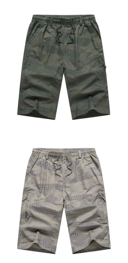 Classic Cargo Shorts Men Zipper Pocket Casual Knee Shorts Loose Straight Cotton Work Shorts Man Clothes