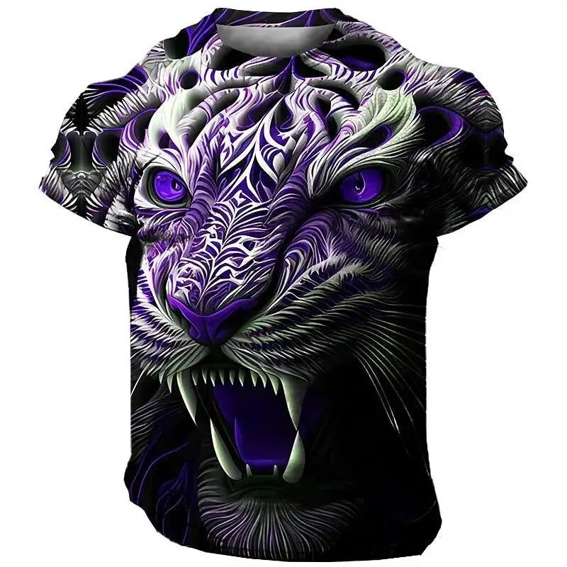 Men's Lion 3D Print T Shirts Y2K Hip Hop Streetwear Summer Casual T-shirt Animal Graphic Top Harajuku Tees Sale Man Short Sleeve - AMULET RING STORE