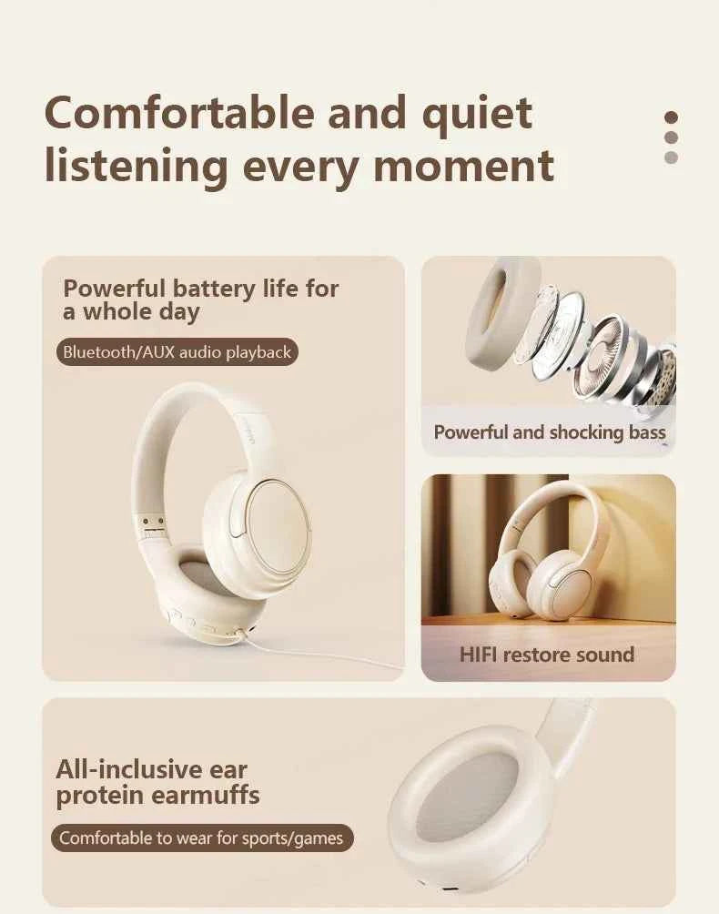 Original Lenovo TH20 Wireless Earphones Head Mounted Bluetooth Headphones HD Stereo Low Latency Music Game Earbuds Sport Headset