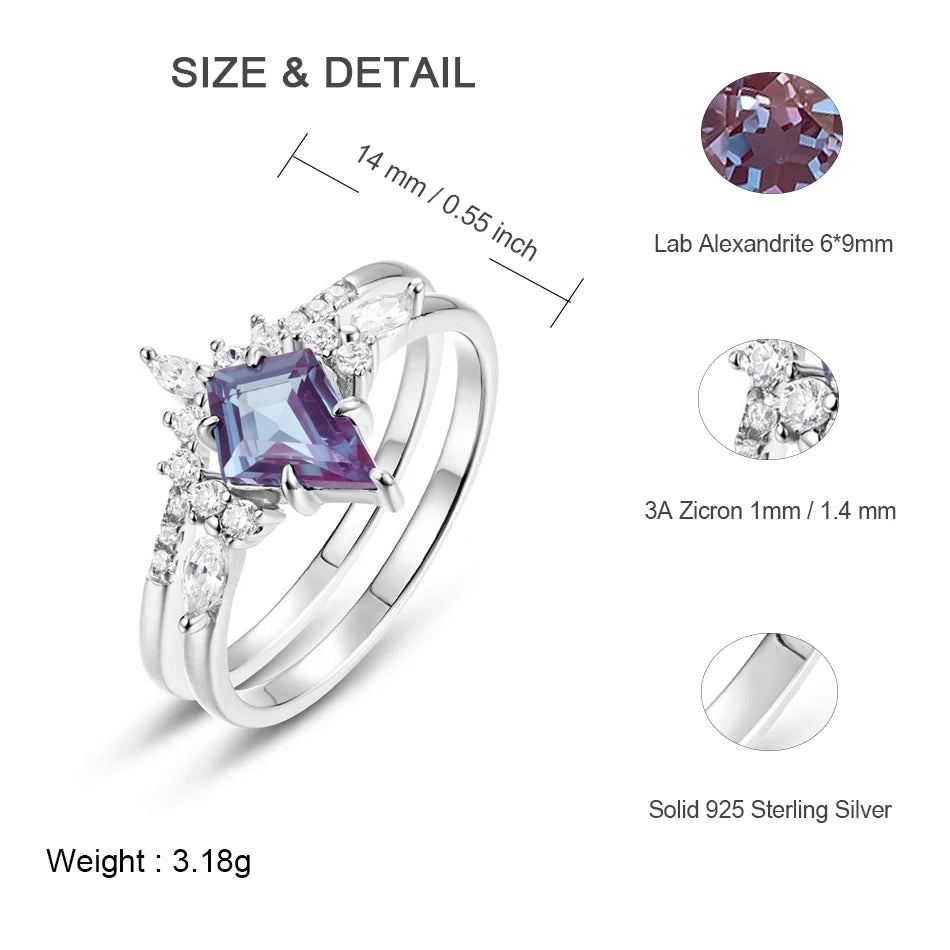 ALLNOEL 925 Sterling Silver Alexandrite Ring For Women Exquisite Style Fashionable Engagement rings Wedding Luxury diamond ring